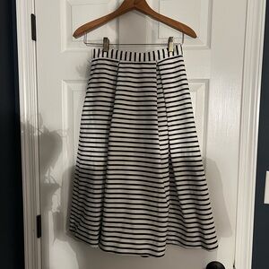 NICHOLAS Black and White Striped A-Line Skirt